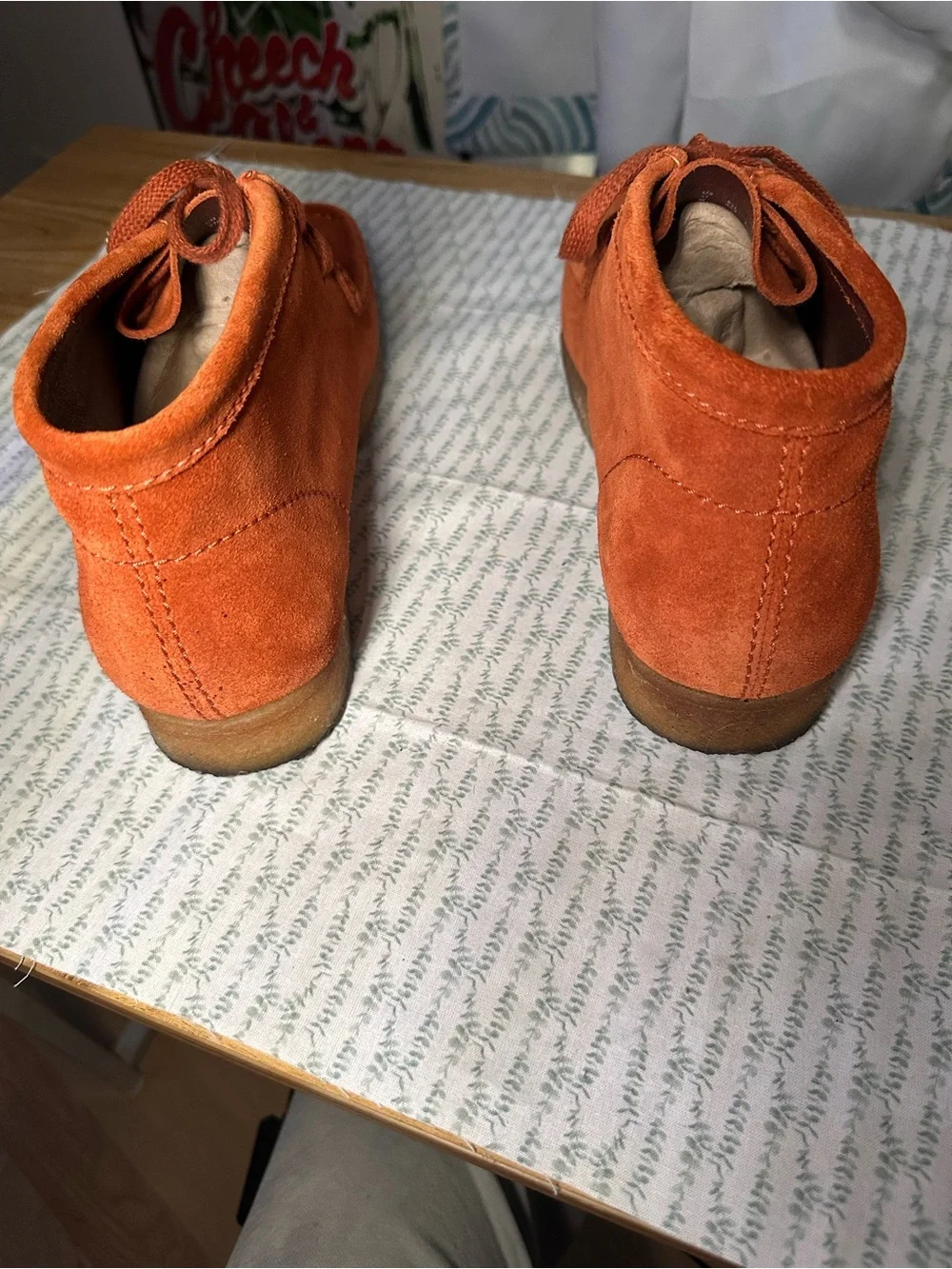 Clarks Originals Wallabee Boots – Rust/Orange Suede (Excellent Condition)